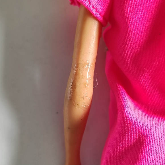 Vintage Blonde Hair Doll Pink Rock Shirt Blue Maxi Skirt Hong Kong Unbranded - Picture 10 of 16